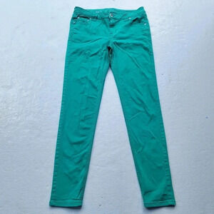 CP Jeans Green Stretch Denim Jeggings Stretch Skinny Pants Womens Size 11